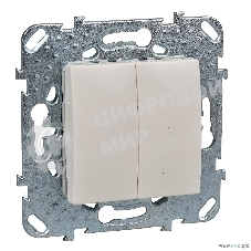 Выключатель Schneider-electric MGU5.211.25ZD UNICA 2-клавишный, сх. 5, бежевый