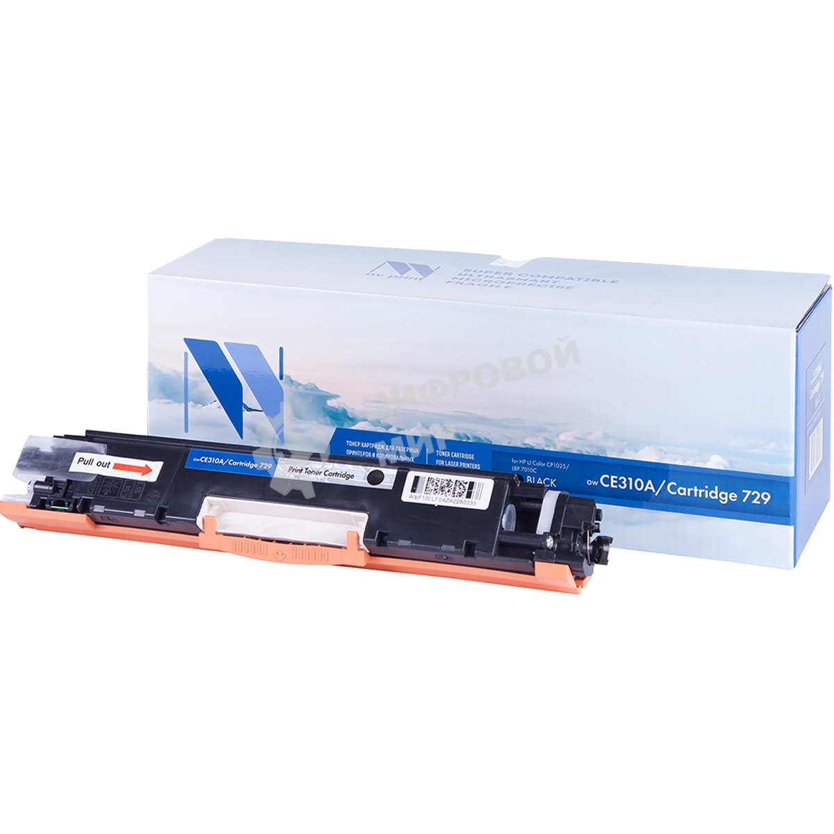 Картридж лазерный NVPrint совместимый HP CE310A/Canon729 черный для LJ Color CP1025 (1200k)