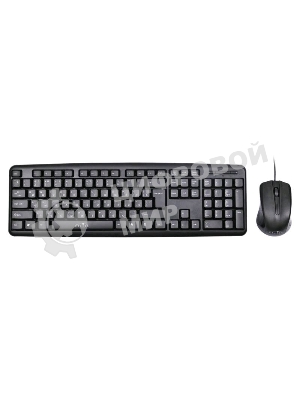 Комплект клавиатура+мышь Oklick 600M проводной, USB, 1200 DPI, чёрный