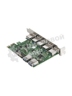 Контроллер ExeGate EXE-317 PCI-E 2.0, 5*USB 3.0 ext + 2*USB 3.0 int, разъем доп.питания (OEM)