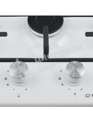 Газовая варочная панель Maunfeld EGHE.32.3EW/G, 2 конфорки, эмалированная сталь, белый