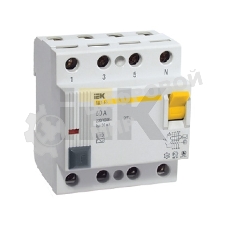 Выключатель дифференциального тока (УЗО) 4п 25А 30мА тип AC ВД1-63 IEK MDV10-4-025-030