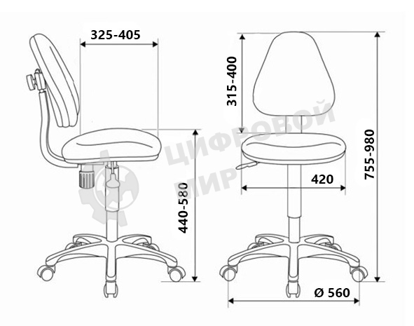 Кресло детское Бюрократ KD-4 голубой Sticks 06 крестовина пластик