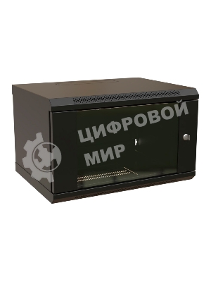Шкаф коммутационный WRline (WR-TW-0966-GP-RAL9004) настенный 9U 600x600мм пер.дв.стекл 2 бок.пан. 60кг черный 520мм 500мм IP20 сталь