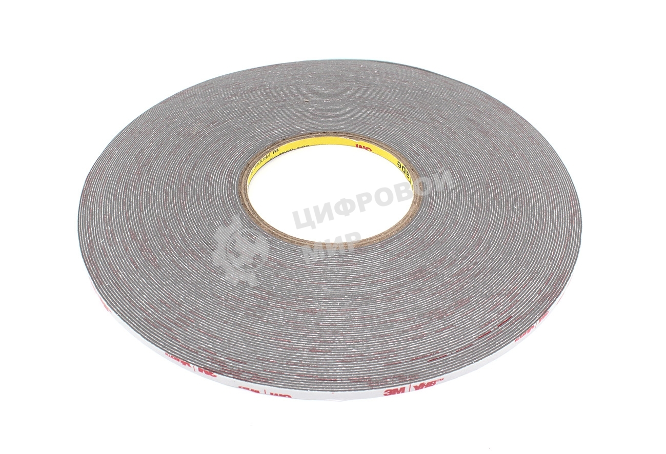 Скотч двусторонний вспененный 3M VHB 5 мм серый, 50 м