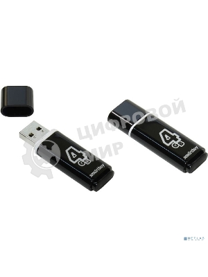 Флешка USB Smartbuy Glossy series black (SB4GbGS-K), 4Gb, USB 2.0, R/W 25/15, черный