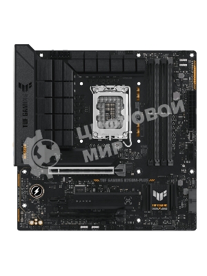 Материнская плата ASUS TUF GAMING B760M-PLUS, LGA 1700, Intel B760, 4xDDR5, 4xSATA, 2xM.2, 1xPCIe 5.0 x16, 1xPCIe 4.0 x4, 1xPCIe x1, 2xUSB-A 3.2 Gen 2, 3xUSB-A 3.2 Gen 1, 2xUSB 2.0, 1xUSB-C 3.2 Gen 2x2, 1x2.5Gb LAN, 5x3.5 мм, 7.1, mATX