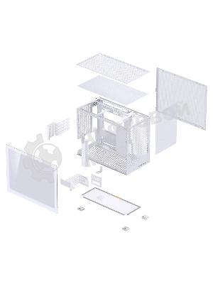 Корпус без блока питания Case JONSBO D32 PRO, Mini-Tower, TG, no fan, 2xUSB-A 3.2 + 1xUSB-C 3.2, mATX, mDTX, mITX White