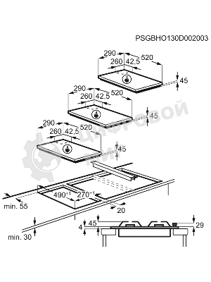 Газовая варочная панель Electrolux EGC3322NVK черный
