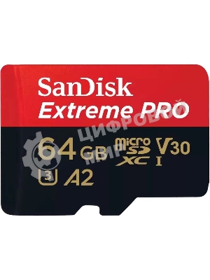 Флеш карта SanDisk Extreme Pro microSD UHS I Card 64GB for 4K Video on Smartphones, Action Cams & Drones 200MB/s Read, 90MB/s Write, Lifetime Warranty