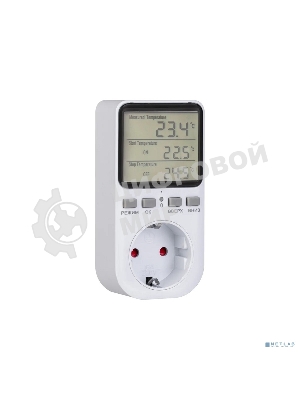 Терморегулятор цифровой 16А-01 в розетку, белый Rexant