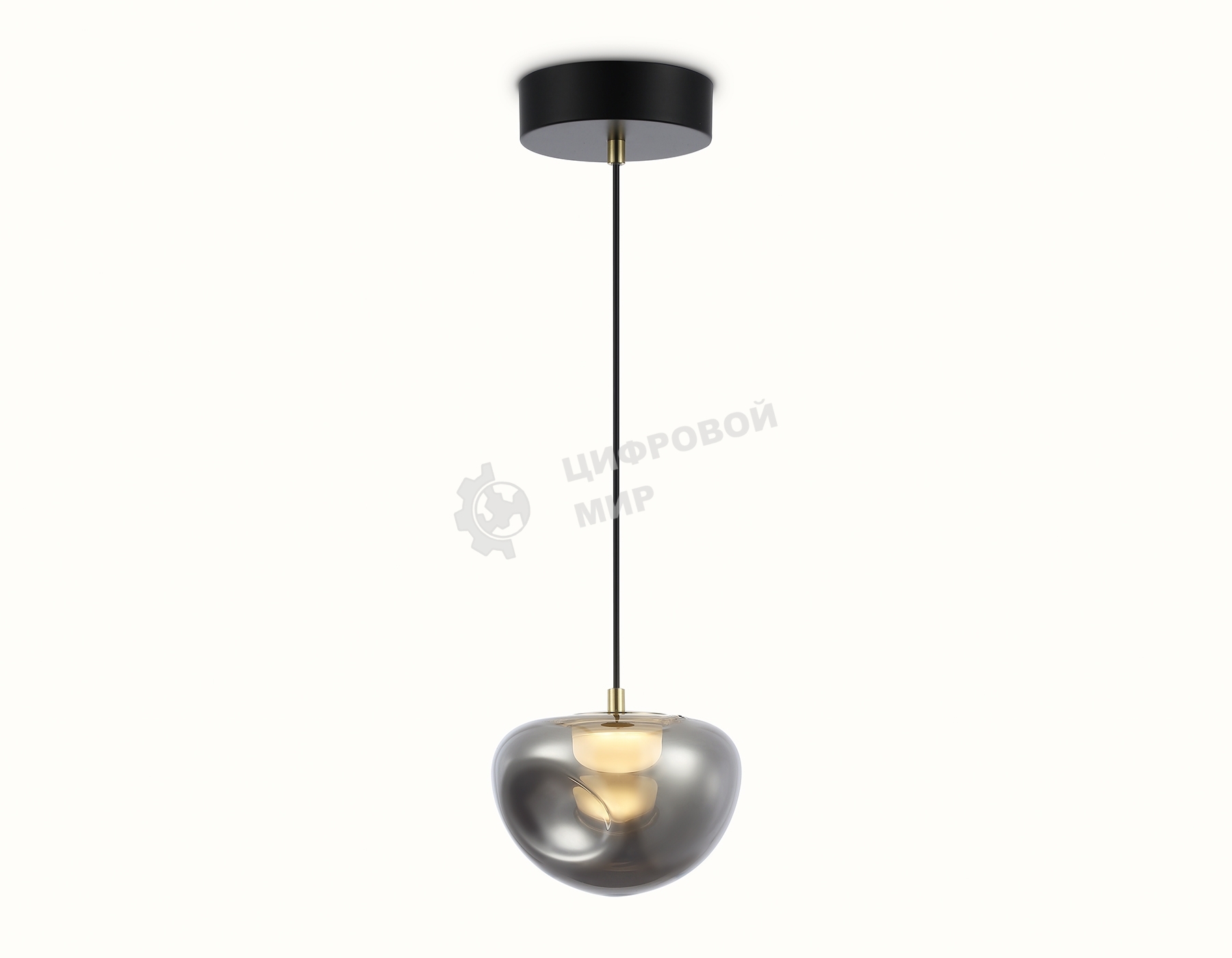 Подвесной светодиодный светильник Ambrella light LH12001 BK/GD/SM черный/золото/дымчатый 6W 3000K D180*145