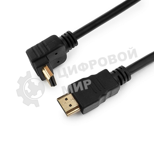 Кабель Cablexpert HDMI CC-HDMI490-10, 19M/19M, v2.0, медь, позол.разъемы, экран, угловой, 3м, черный, пакет