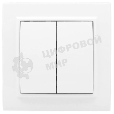 Выключатель 2-клавишный СП,10А, белый EKF Basic Минск