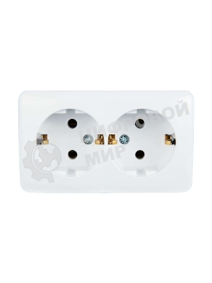 Розетка 2-м ОП VIOLA с заземл. белый LEZARD 751-0200-127