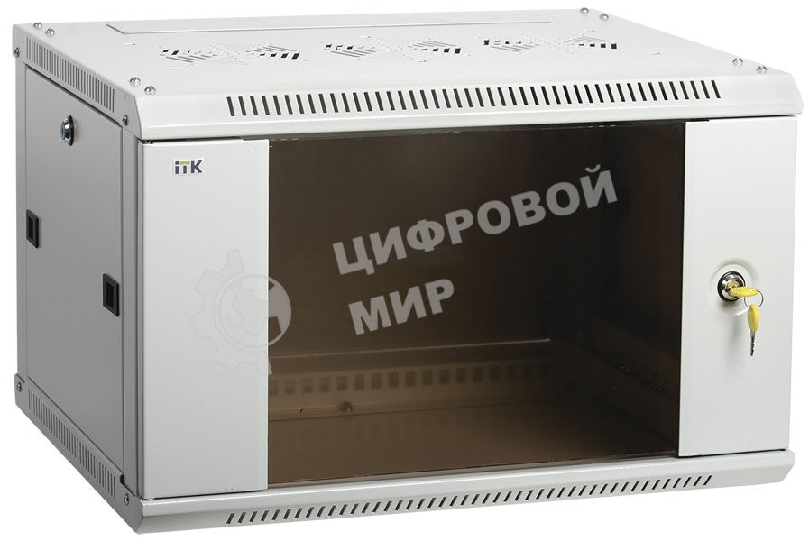 Шкаф ITK LINEA W 12U 600x600 мм дверь стекло, RAL7035
