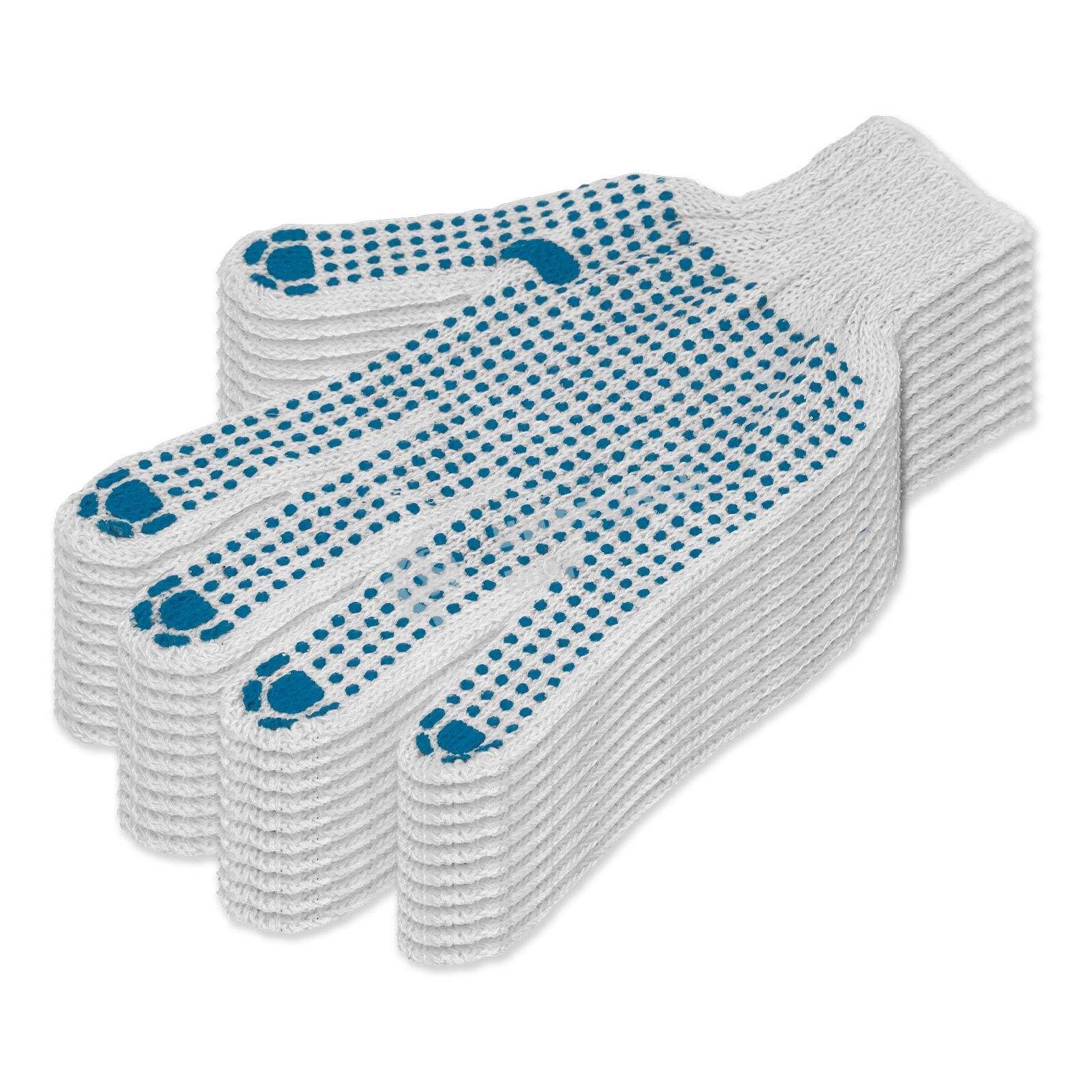 Перчатки трикотажные, с ПВХ точкой, 5 пар в упаковке, 7 класс Россия