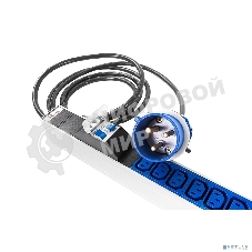 Блок силовых розеток Rem Rem-32, IEC 60320 С13 х 36, вход IEC 309, шнур 3 м, 1 463мм, однофазный 32А, автомат + индикатор, серый