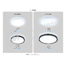 Потолочный светодиодный светильник Ambrella light FZ3001 WH белый IP44 24W+10W 6400+6400К D300*40 (Без ПДУ)