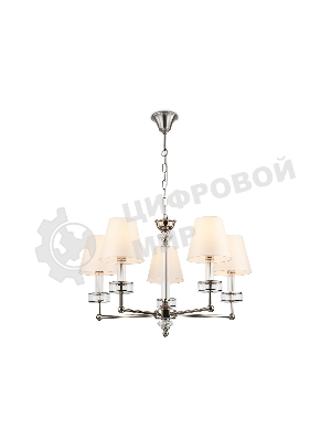 Люстра Ambrella light LH71001/5 BN/WH никель/белый E14*5 max 40W D670*1130