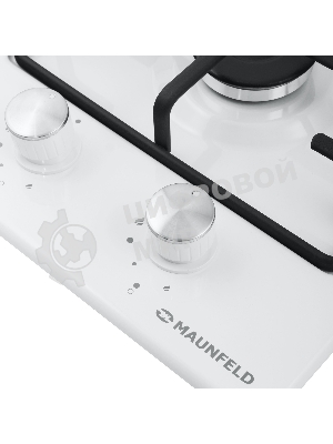 Газовая варочная панель Maunfeld EGHE.32.3EW/G, 2 конфорки, эмалированная сталь, белый