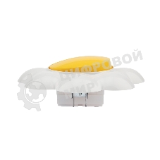 Выключатель двухклавишный Kranz HAPPY Ромашка скрытой установки, желтый/белый