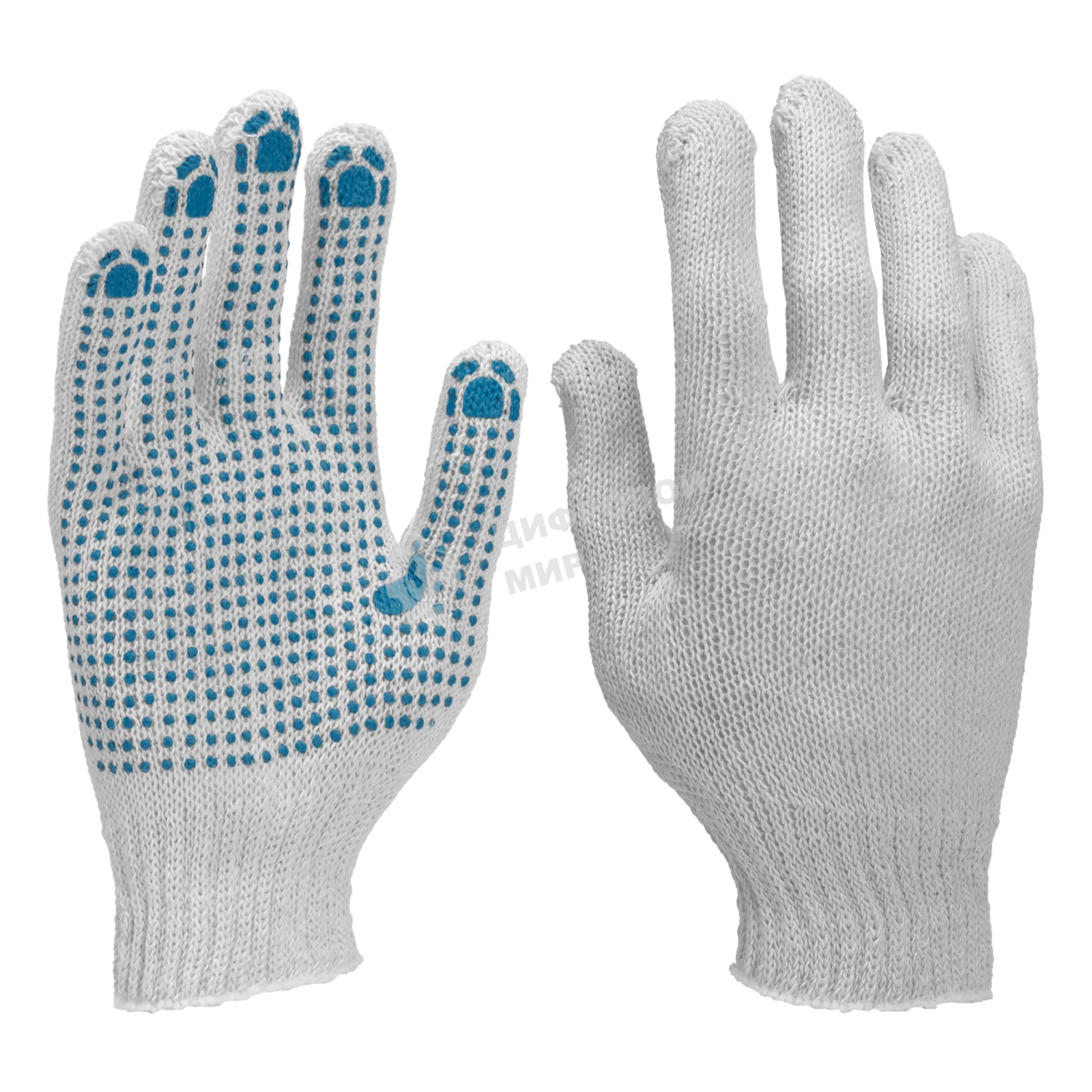 Перчатки трикотажные, с ПВХ точкой, 5 пар в упаковке, 7 класс Россия