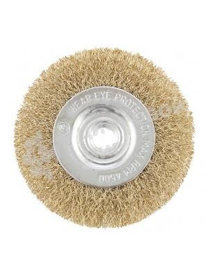 Щетка Matrix для УШМ, 125 мм, М14, плоская, латунированная витая проволока