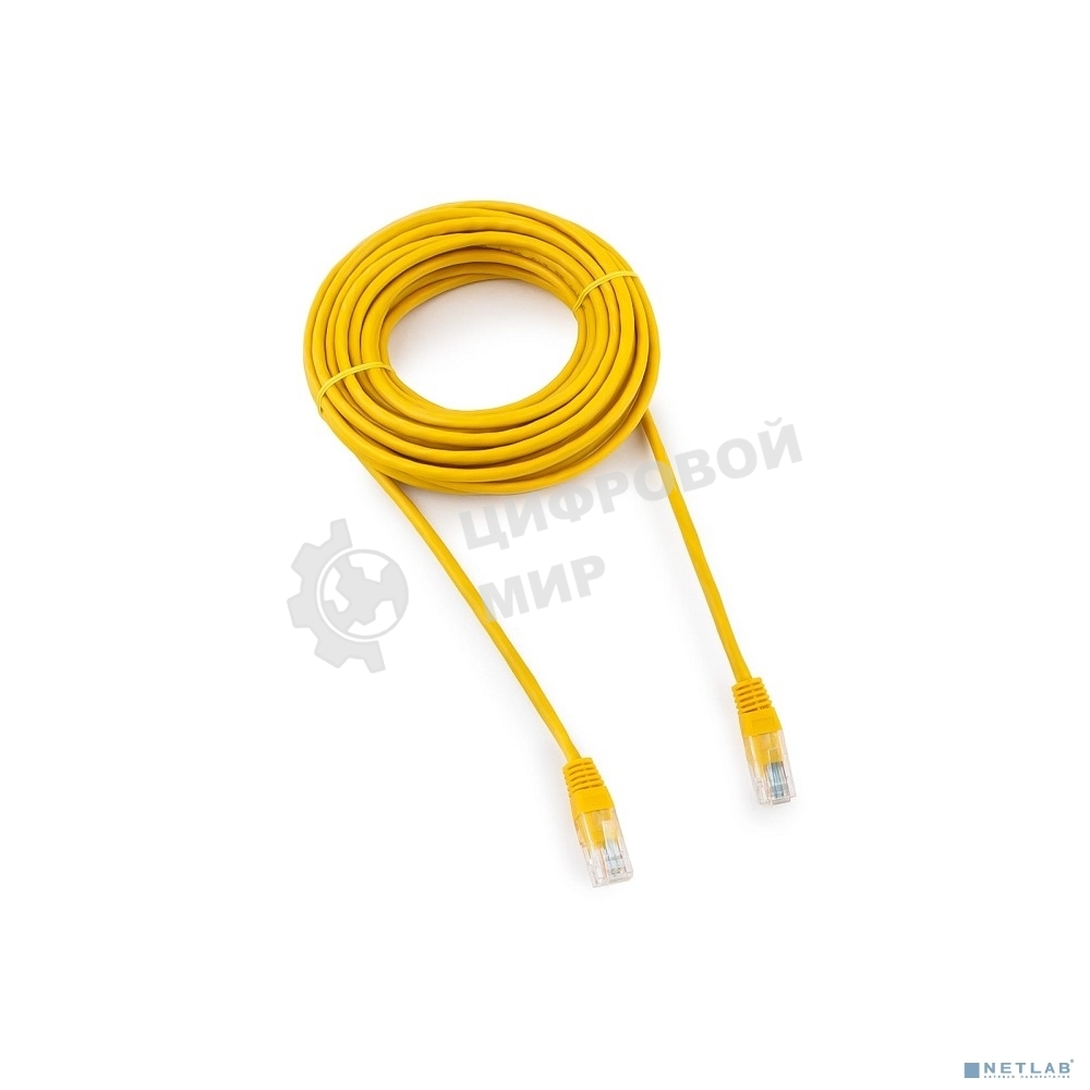 Патч-корд медный UTP Cablexpert PP10-7.5M/Y cat.5, 7.5м, литой, многожильный, желтый