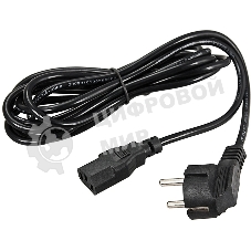 Шнур сетевой Rexant евровилка угловая - евроразъем С13, кабель 3x0,75 мм², длина 1,8 м. (PVC пакет)