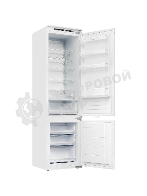 Встраиваемый холодильник Kuppersberg RBN 1960, High-Tech, объем 267 л, скользящий фасад, электронное управление, No Frost, антибактериальный пластик, звуковой сигнал при открытой дверце, перенавешиваемые двери, LED освещение, уровень шума 41 дБ, энергоэффективность А+, белый