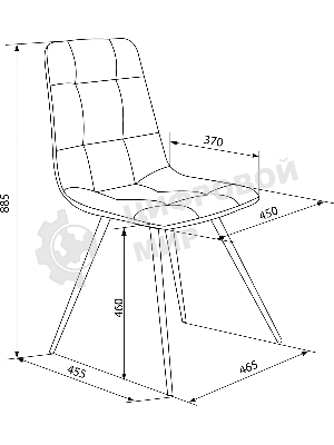 Стул для дома Бюрократ CH-K1 т.серый Holland 18 металл черный на ножках