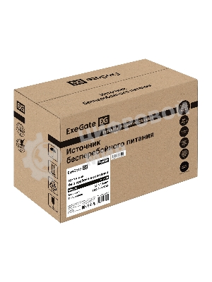 Источник бесперебойного питания ExeGate Power NB-500.LED.AVR.4C13 (500VA/300W, LED, AVR, 4*C13, батарея 12V 4.5Ah, черный)