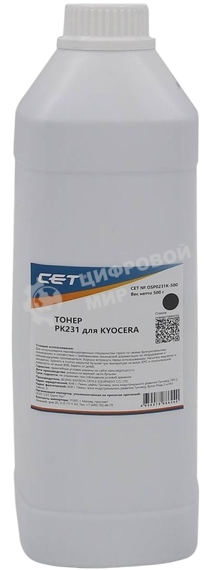 Тонер CET OSP0231K-500 PK231 для Kyocera ECOSYS M8124cidn/8130cidn (Japan) черный, 500г/бут, (унив.)