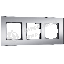 Рамка на 3 поста Senso (серебряный, стекло soft-touch) W0033106