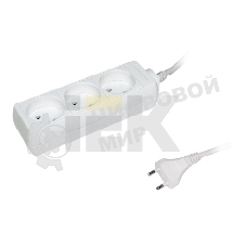 Удлинитель 3х3 м без заземл. 10А IP20 У3 2P IEK WYP10-06-03-03-N