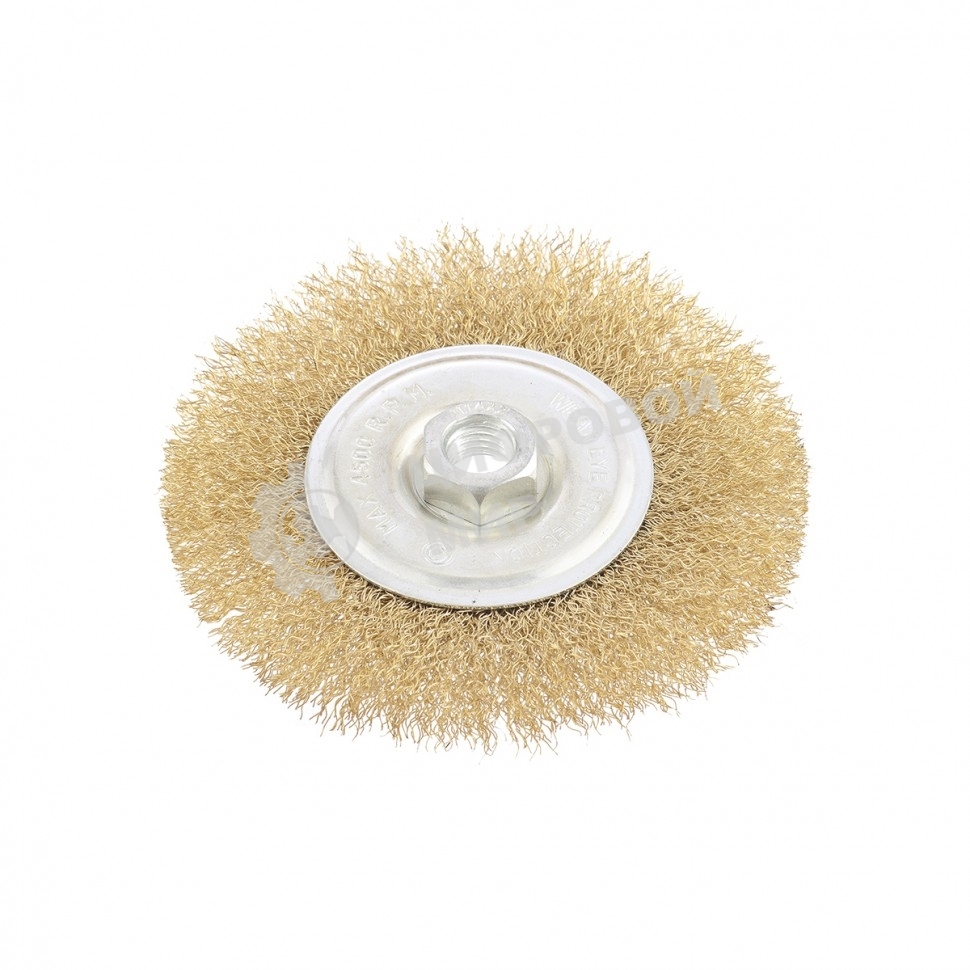 Щетка Matrix для УШМ, 125 мм, М14, плоская, латунированная витая проволока