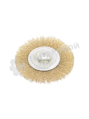 Щетка Matrix для УШМ, 125 мм, М14, плоская, латунированная витая проволока