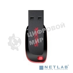 Флешка USB Sandisk CZ50 Cruzer Blade (SDCZ50-008G-B35), 8Gb, USB 2.0, R/W 15/4, черный/красный