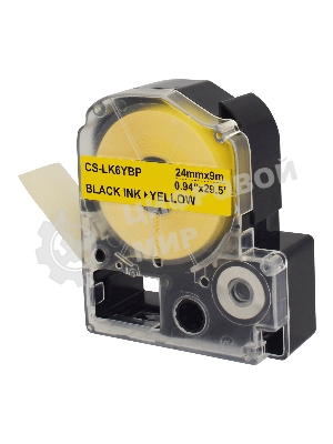Картридж ленточный Cactus CS-LK6YBP черный шрифт, желтый фон (24 мм, 9 м) для Epson LW700/LW600P/LW1000P/Z700/Z900
