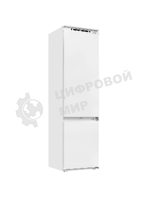 Встраиваемый холодильник Kuppersberg RBN 1960, High-Tech, объем 267 л, скользящий фасад, электронное управление, No Frost, антибактериальный пластик, звуковой сигнал при открытой дверце, перенавешиваемые двери, LED освещение, уровень шума 41 дБ, энергоэффективность А+, белый