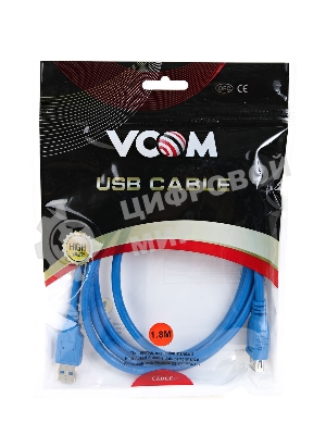 Кабель-удлинитель VCOM VUS7065-1.8M USB3.0 Am-Af 1,8m