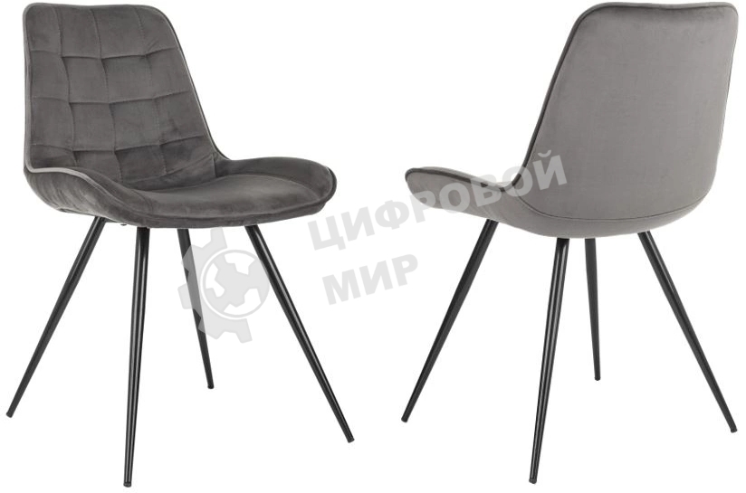 Стул для дома Бюрократ CH-K2_2 комплект 2 шт т.серый Holland 18 металл черный на ножках