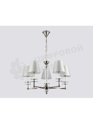 Люстра Ambrella light LH71001/5 BN/WH никель/белый E14*5 max 40W D670*1130