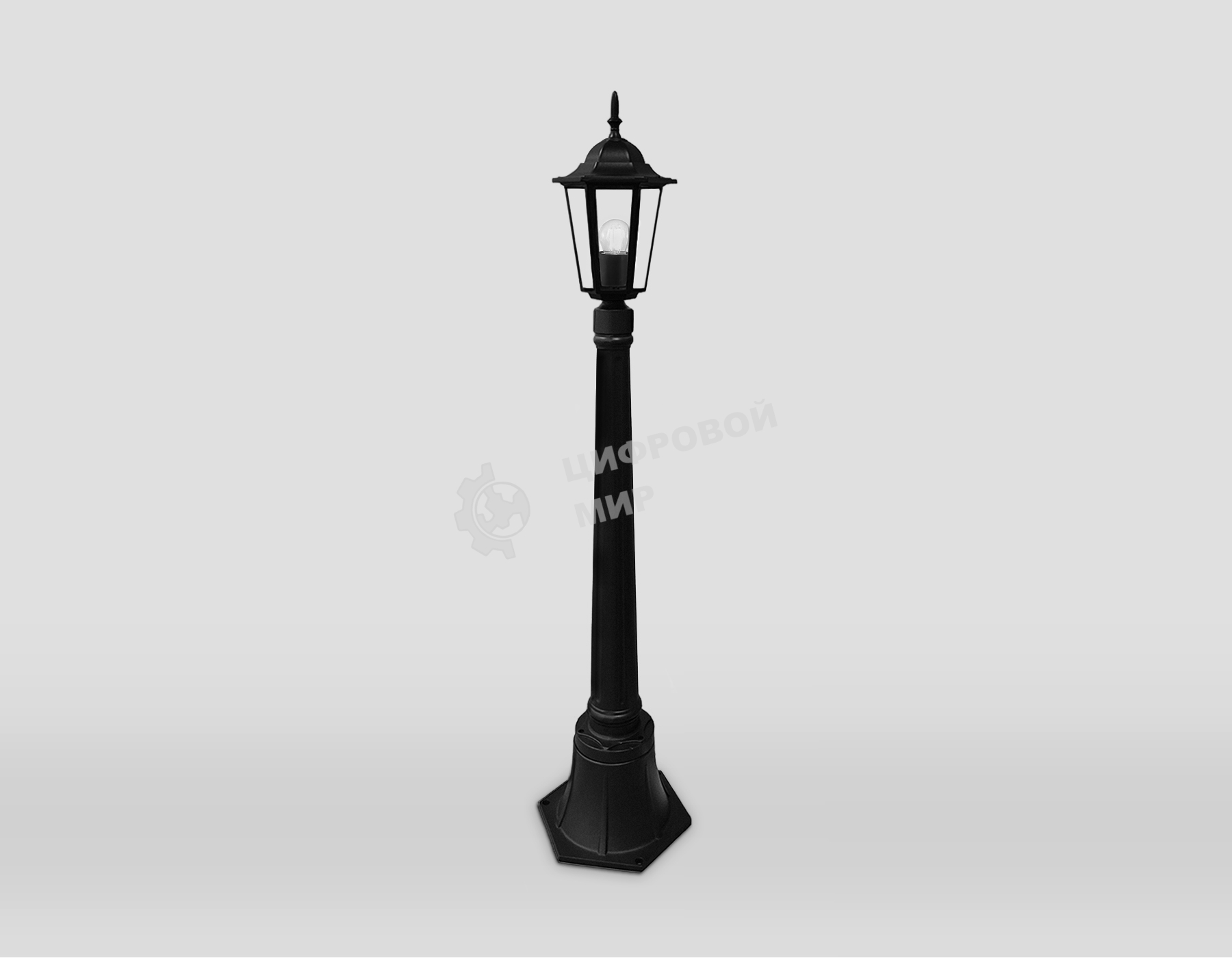 Светильник Ambrella light ST2037 BK/CL черный/прозрачный IP54 E27 max 40W D150*1100