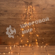 Елочная гирлянда с кольцом Neon-night 7 нитей по 1,8 метра, цвет диодов теплый белый, не соединяется