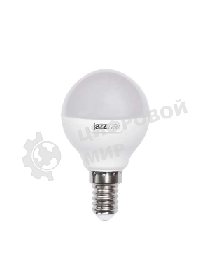 Лампа светодиодная JazzWay PLED-SP-G45 7Вт шар 3000К теплый белый E14 540лм 230В
