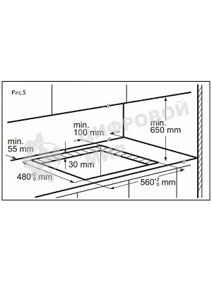 Газовая варочная панель Maunfeld EGHE.64.6CB/G, 4 конфорки, эмалированная сталь, черный