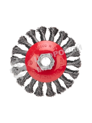 Щетка коническая для УШМ Kranz плетеные пучки стальной проволоки 100 М14