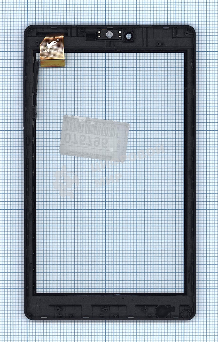 Сенсорное стекло (тачскрин) для Irbis TZ730, черное с рамкой